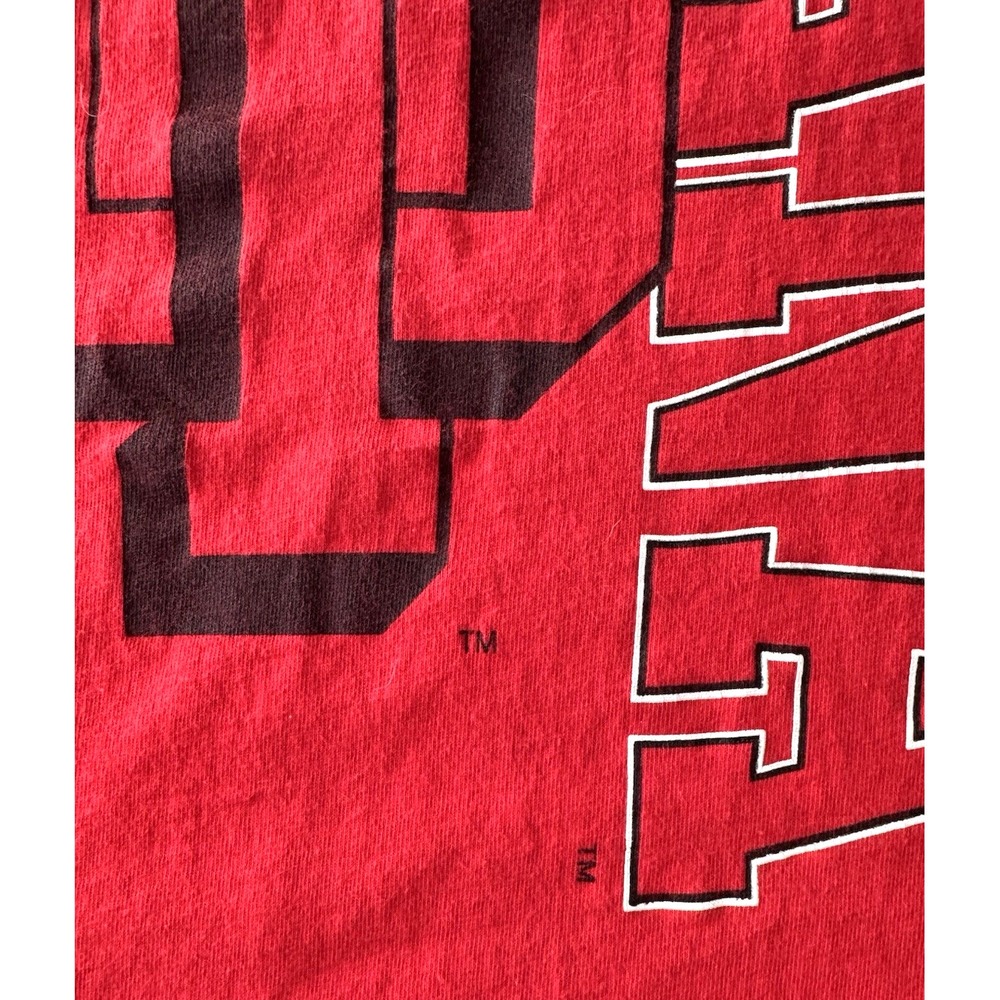 Vtg 90s Indiana Hoosers Shirt XL Hanes Single Stitch Red NCAA Made In USA - Picture 7 of 12